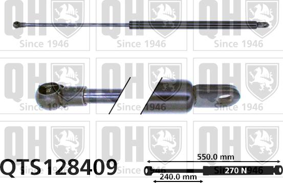 Quinton Hazell QTS128409 - Gāzes atspere, Bagāžas / Kravas nodalījuma vāks www.autospares.lv