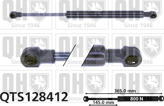 Quinton Hazell QTS128412 - Gāzes atspere, Bagāžas / Kravas nodalījuma vāks www.autospares.lv