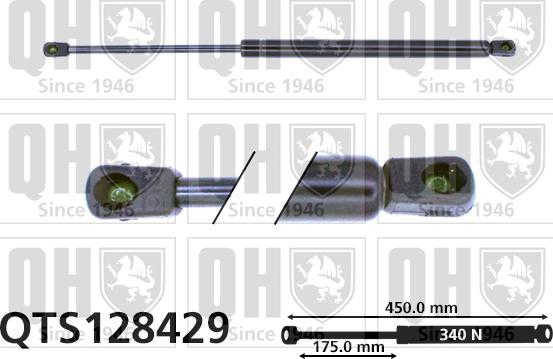 Quinton Hazell QTS128429 - Gāzes atspere, Bagāžas / Kravas nodalījuma vāks www.autospares.lv