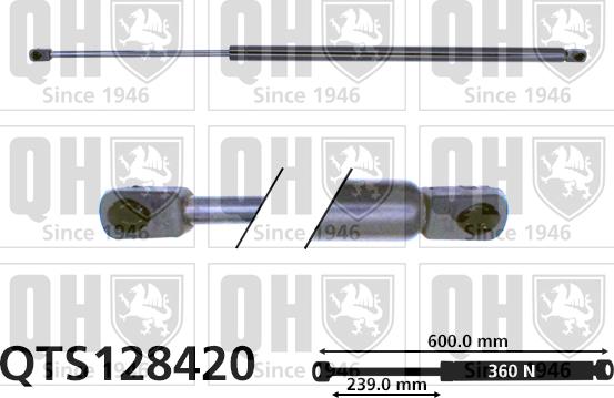 Quinton Hazell QTS128420 - Gāzes atspere, Bagāžas / Kravas nodalījuma vāks www.autospares.lv