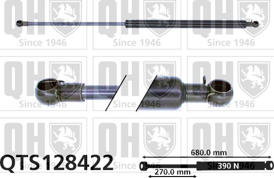 Quinton Hazell QTS128422 - Gāzes atspere, Bagāžas / Kravas nodalījuma vāks www.autospares.lv