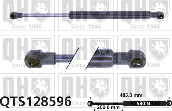 Quinton Hazell QTS128596 - Gāzes atspere, Bagāžas / Kravas nodalījuma vāks www.autospares.lv