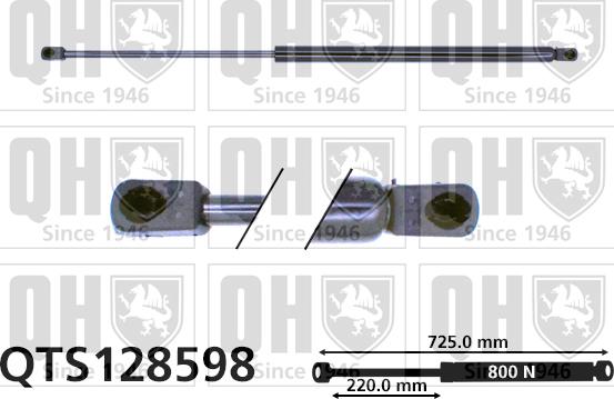 Quinton Hazell QTS128598 - Gāzes atspere, Bagāžas / Kravas nodalījuma vāks www.autospares.lv