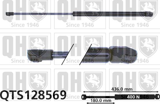 Quinton Hazell QTS128569 - Gāzes atspere, Bagāžas / Kravas nodalījuma vāks www.autospares.lv