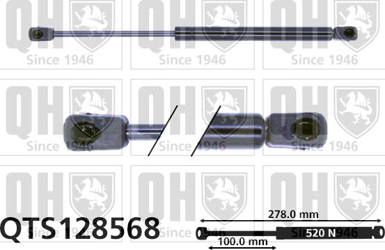 Quinton Hazell QTS128568 - Gāzes atspere, Bagāžas / Kravas nodalījuma vāks www.autospares.lv