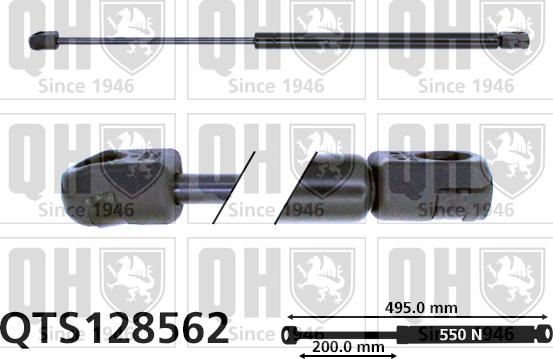 Quinton Hazell QTS128562 - Gāzes atspere, Bagāžas / Kravas nodalījuma vāks www.autospares.lv