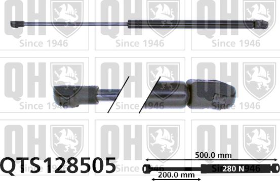 Quinton Hazell QTS128505 - Gāzes atspere, Bagāžas / Kravas nodalījuma vāks www.autospares.lv