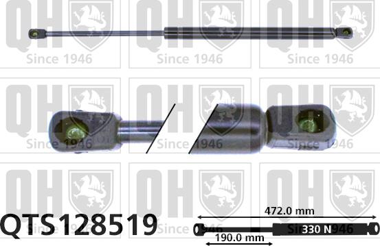 Quinton Hazell QTS128519 - Gāzes atspere, Bagāžas / Kravas nodalījuma vāks www.autospares.lv