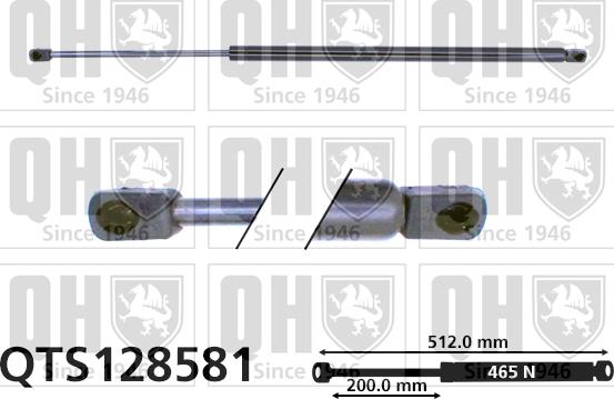 Quinton Hazell QTS128581 - Gāzes atspere, Bagāžas / Kravas nodalījuma vāks www.autospares.lv