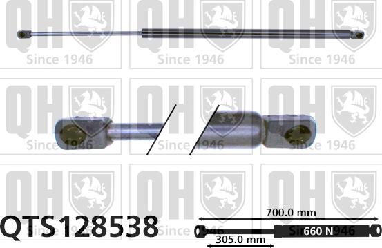 Quinton Hazell QTS128538 - Gāzes atspere, Bagāžas / Kravas nodalījuma vāks www.autospares.lv