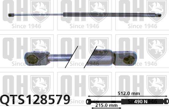 Quinton Hazell QTS128579 - Gāzes atspere, Bagāžas / Kravas nodalījuma vāks www.autospares.lv