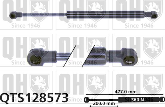 Quinton Hazell QTS128573 - Gāzes atspere, Bagāžas / Kravas nodalījuma vāks www.autospares.lv