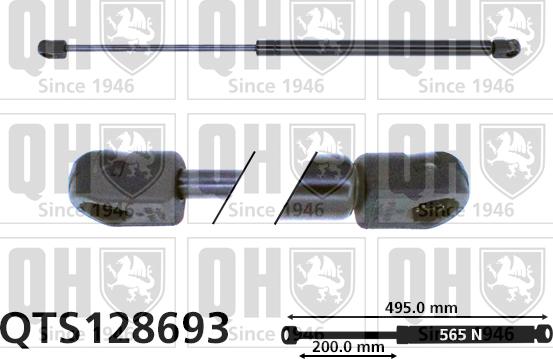 Quinton Hazell QTS128693 - Gāzes atspere, Bagāžas / Kravas nodalījuma vāks www.autospares.lv