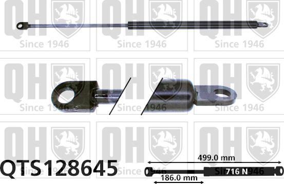 Quinton Hazell QTS128645 - Gāzes atspere, Bagāžas / Kravas nodalījuma vāks www.autospares.lv