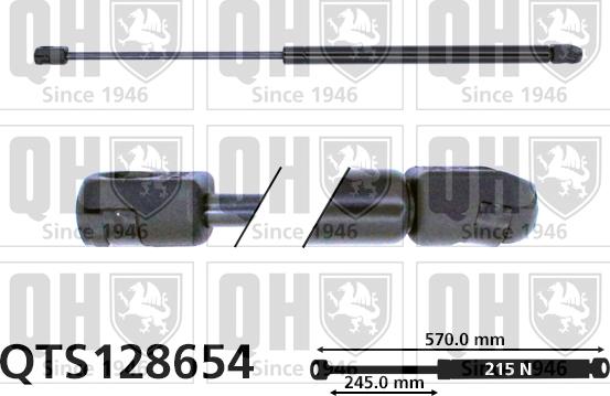 Quinton Hazell QTS128654 - Gāzes atspere, Bagāžas / Kravas nodalījuma vāks www.autospares.lv