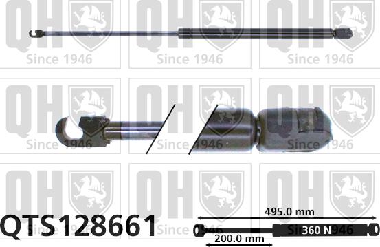 Quinton Hazell QTS128661 - Gāzes atspere, Bagāžas / Kravas nodalījuma vāks www.autospares.lv