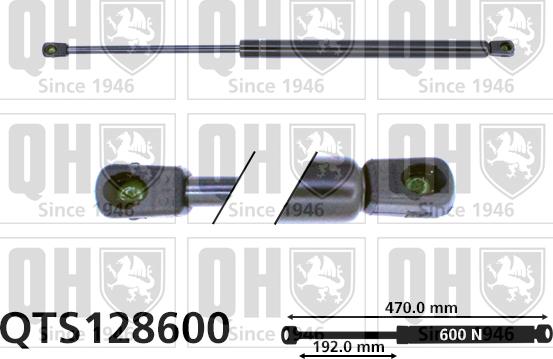 Quinton Hazell QTS128600 - Gāzes atspere, Bagāžas / Kravas nodalījuma vāks www.autospares.lv