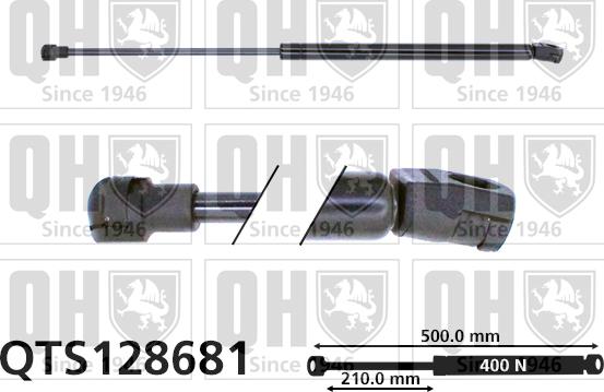 Quinton Hazell QTS128681 - Gāzes atspere, Bagāžas / Kravas nodalījuma vāks www.autospares.lv