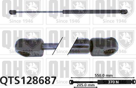 Quinton Hazell QTS128687 - Gāzes atspere, Bagāžas / Kravas nodalījuma vāks www.autospares.lv