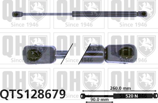 Quinton Hazell QTS128679 - Gāzes atspere, Bagāžas / Kravas nodalījuma vāks www.autospares.lv