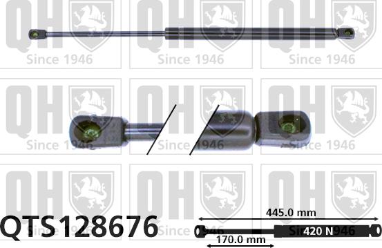 Quinton Hazell QTS128676 - Gāzes atspere, Bagāžas / Kravas nodalījuma vāks www.autospares.lv