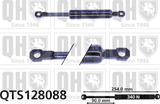 Quinton Hazell QTS128088 - Gāzes atspere, Bagāžas / Kravas nodalījuma vāks www.autospares.lv