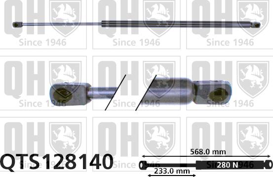 Quinton Hazell QTS128140 - Gāzes atspere, Bagāžas / Kravas nodalījuma vāks www.autospares.lv