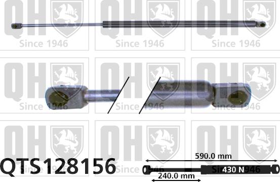 Quinton Hazell QTS128156 - Gāzes atspere, Bagāžas / Kravas nodalījuma vāks www.autospares.lv