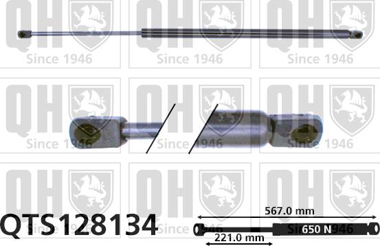 Quinton Hazell QTS128134 - Gāzes atspere, Bagāžas / Kravas nodalījuma vāks www.autospares.lv