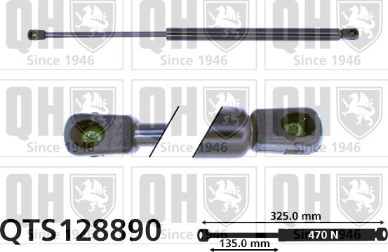 Quinton Hazell QTS128890 - Gāzes atspere, Bagāžas / Kravas nodalījuma vāks www.autospares.lv