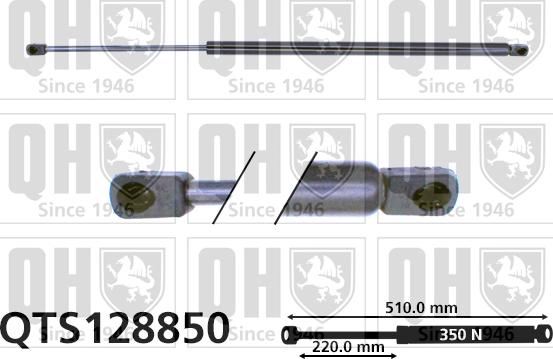 Quinton Hazell QTS128850 - Gāzes atspere, Motora pārsegs www.autospares.lv