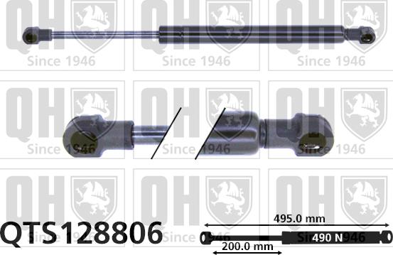 Quinton Hazell QTS128806 - Gāzes atspere, Bagāžas / Kravas nodalījuma vāks www.autospares.lv