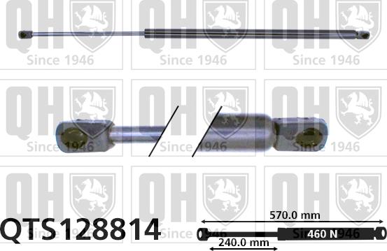 Quinton Hazell QTS128814 - Gāzes atspere, Bagāžas / Kravas nodalījuma vāks www.autospares.lv