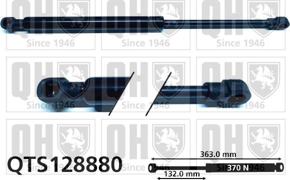 Quinton Hazell QTS128880 - Gāzes atspere, Bagāžas / Kravas nodalījuma vāks www.autospares.lv