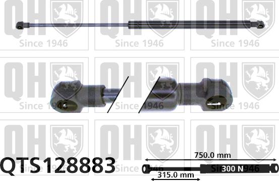 Quinton Hazell QTS128883 - Gāzes atspere, Motora pārsegs www.autospares.lv