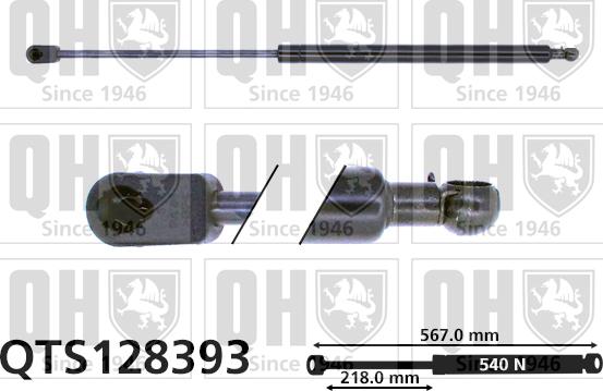 Quinton Hazell QTS128393 - Gāzes atspere, Bagāžas / Kravas nodalījuma vāks www.autospares.lv