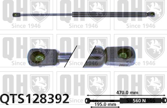 Quinton Hazell QTS128392 - Gāzes atspere, Bagāžas / Kravas nodalījuma vāks www.autospares.lv