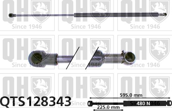 Quinton Hazell QTS128343 - Gāzes atspere, Bagāžas / Kravas nodalījuma vāks www.autospares.lv