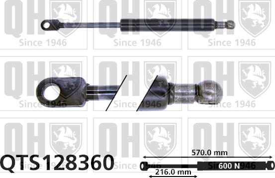 Quinton Hazell QTS128360 - Gāzes atspere, Bagāžas / Kravas nodalījuma vāks www.autospares.lv