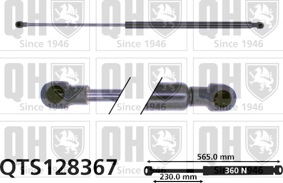 Quinton Hazell QTS128367 - Gāzes atspere, Bagāžas / Kravas nodalījuma vāks www.autospares.lv