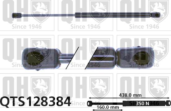 Quinton Hazell QTS128384 - Gāzes atspere, Bagāžas / Kravas nodalījuma vāks www.autospares.lv