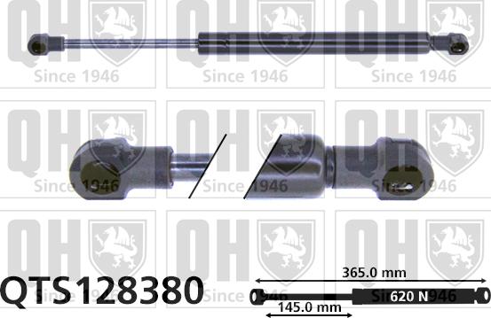 Quinton Hazell QTS128380 - Gāzes atspere, Bagāžas / Kravas nodalījuma vāks www.autospares.lv