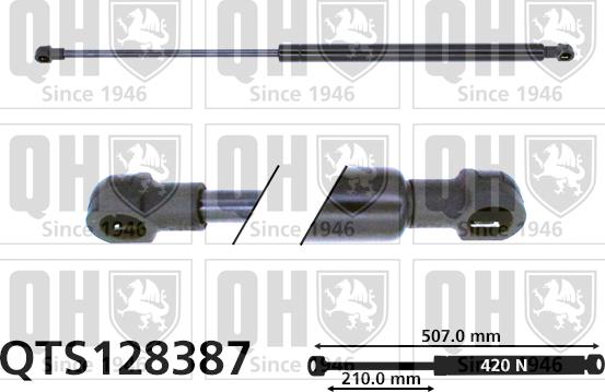 Quinton Hazell QTS128387 - Gāzes atspere, Bagāžas / Kravas nodalījuma vāks www.autospares.lv