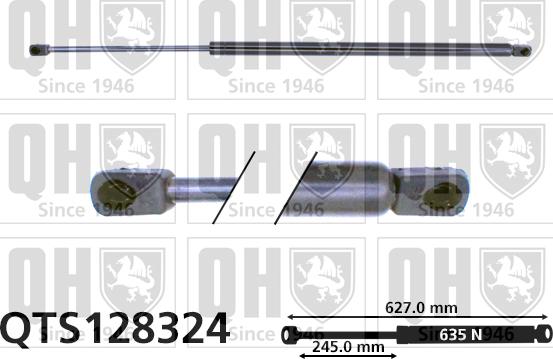 Quinton Hazell QTS128324 - Gāzes atspere, Bagāžas / Kravas nodalījuma vāks www.autospares.lv