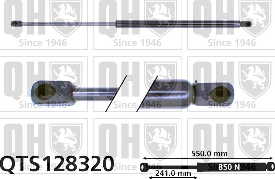 Quinton Hazell QTS128320 - Gāzes atspere, Bagāžas / Kravas nodalījuma vāks www.autospares.lv