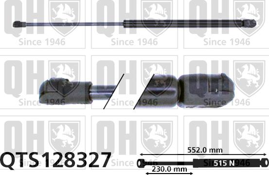 Quinton Hazell QTS128327 - Gāzes atspere, Bagāžas / Kravas nodalījuma vāks www.autospares.lv