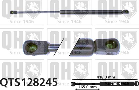 Quinton Hazell QTS128245 - Gāzes atspere, Bagāžas / Kravas nodalījuma vāks www.autospares.lv