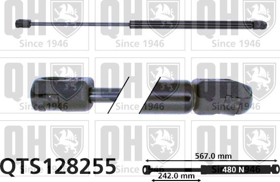 Quinton Hazell QTS128255 - Gāzes atspere, Bagāžas / Kravas nodalījuma vāks www.autospares.lv