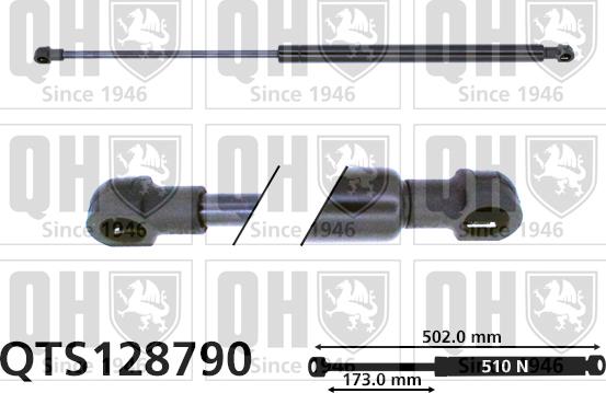 Quinton Hazell QTS128790 - Gāzes atspere, Bagāžas / Kravas nodalījuma vāks www.autospares.lv