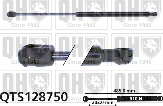 Quinton Hazell QTS128750 - Gāzes atspere, Bagāžas / Kravas nodalījuma vāks www.autospares.lv